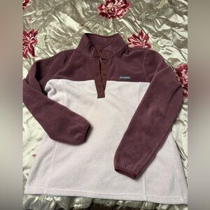 Columbia Women's Fleece Pullover - Purple and Cream